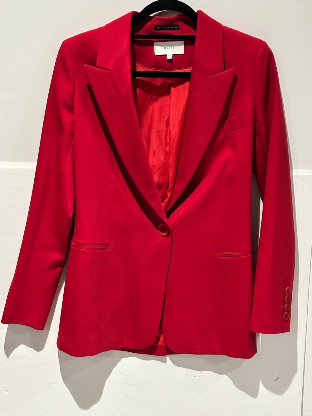 Reiss Bold Red Single-Button Blazer